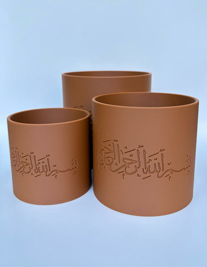 Basmala in Lehm – drei Größen im Vergleich, Preis pro Vase